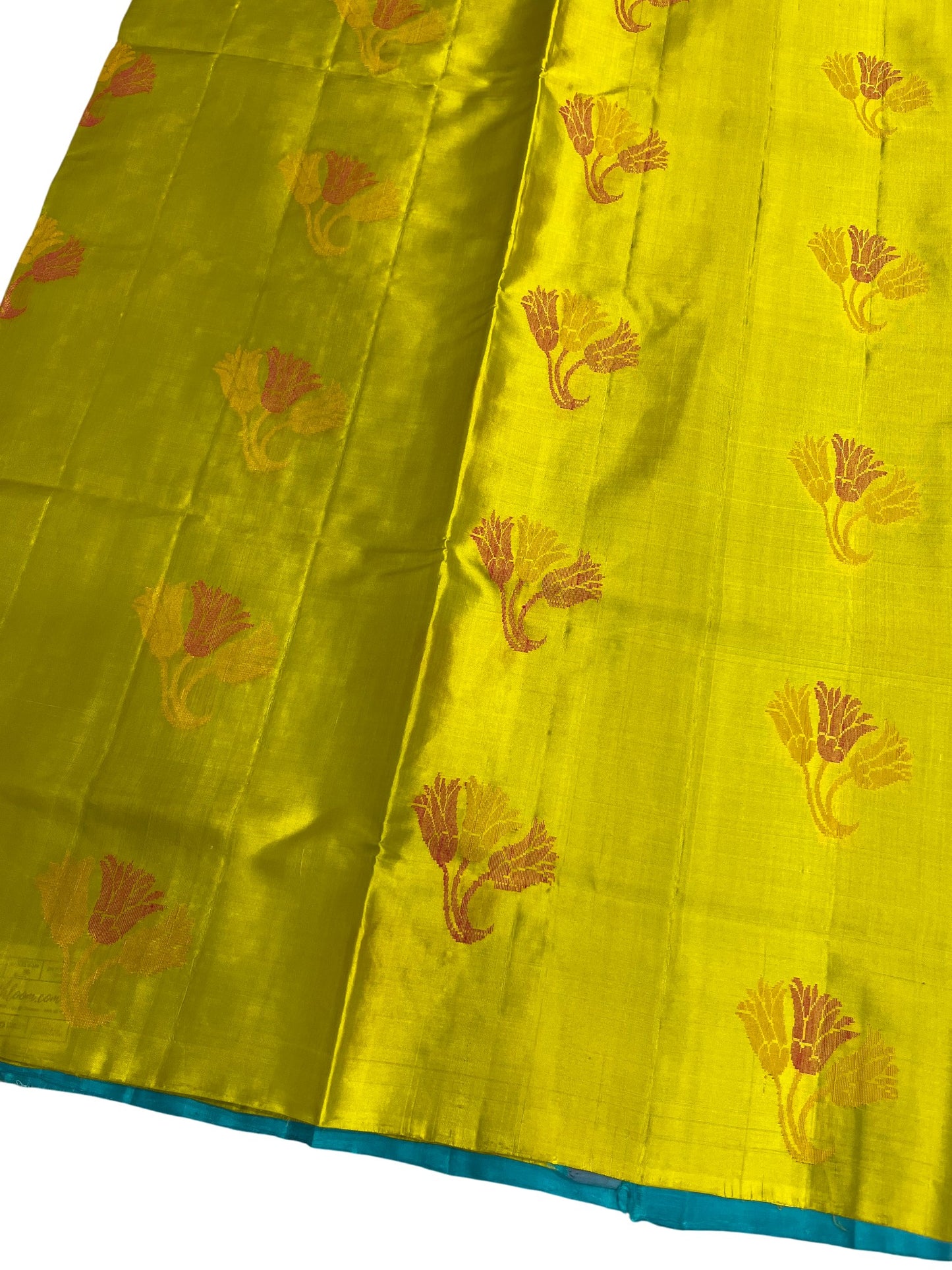 Southloom Pure Handloom Bridal Kanchipuram Silk Saree with Korvai Work (Green & Blue)