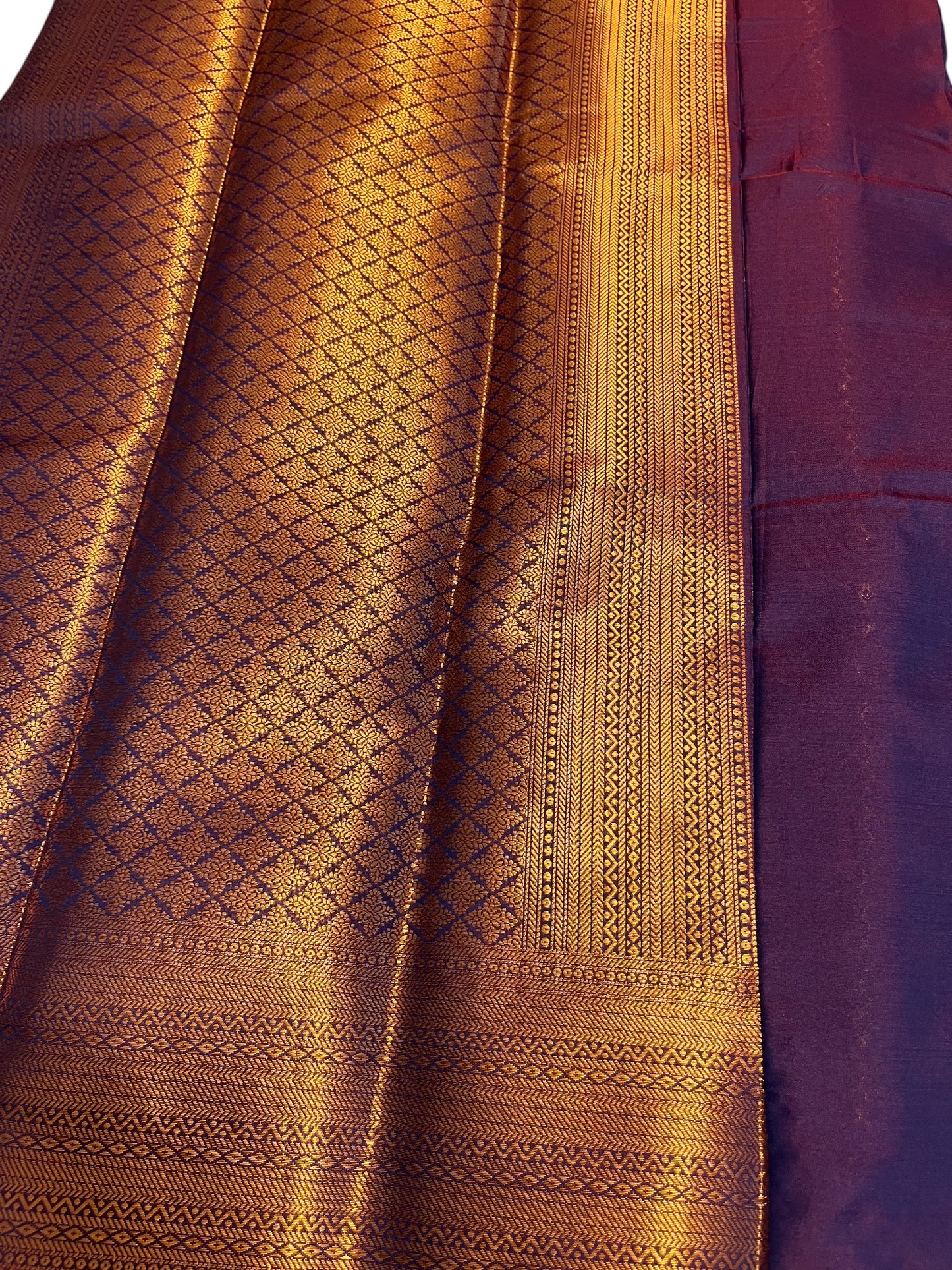Southloom Premium Semi Silk Zari Work Brocade Saree in Bridal Violet with Matching Pallu