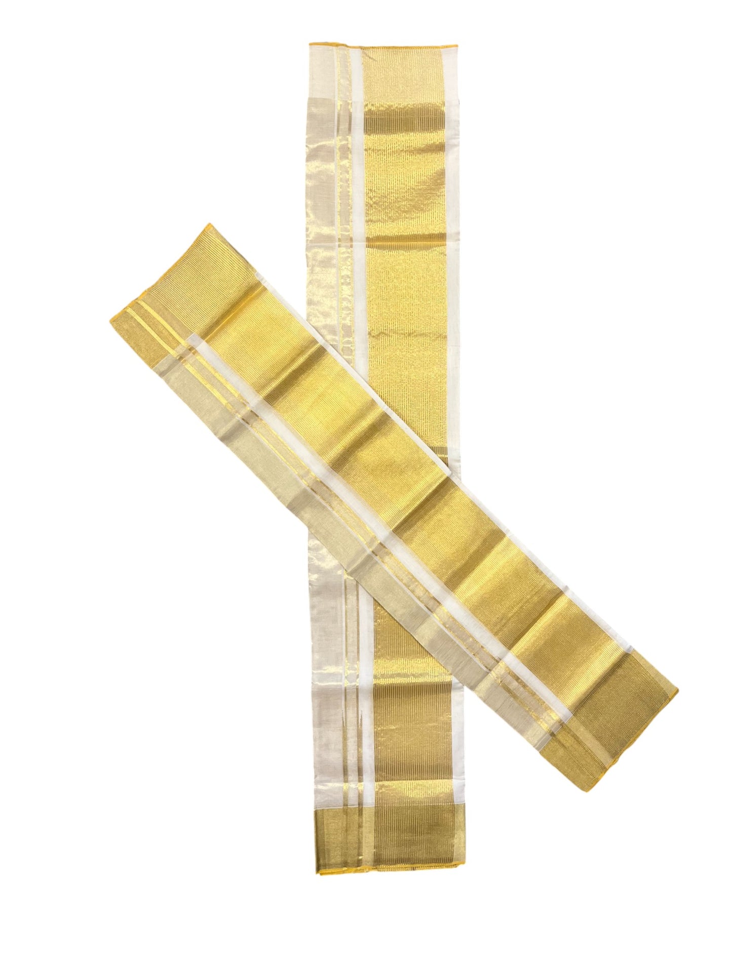 Southloom Premium Balaramapuram Handloom Set Mundu with Gold Lines Design on Kara