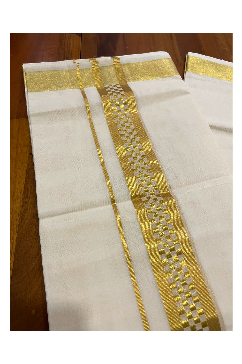 Southloom Premium Handloom Cotton Mundu with Kasavu Woven Border (Onam Mundu 2023)