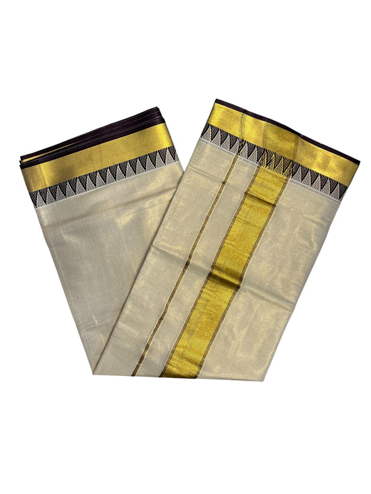 Southloom Kerala Tissue Kasavu Saree with Black boarder