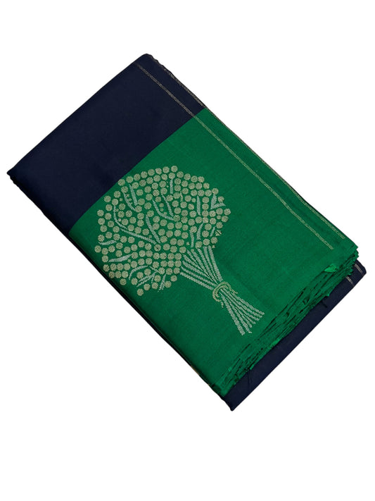 Southloom Pure Handloom Bridal Kanchipuram Silk Saree with Butta Work(Blue& Green)
