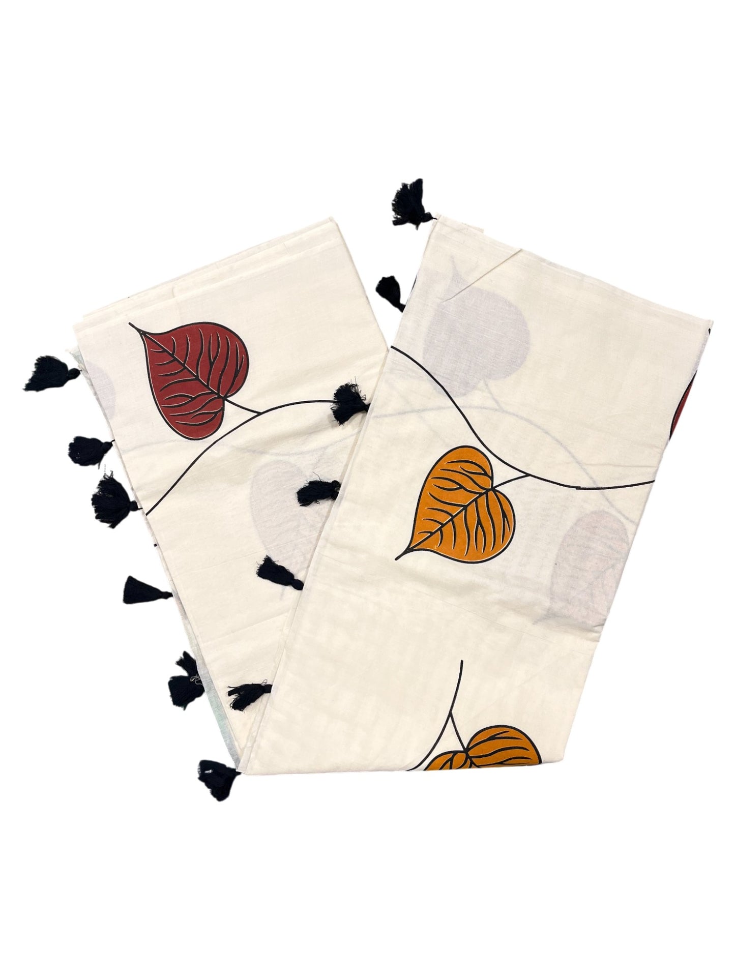 Southloom Kerala Cotton Saree with Leaf Digital Print on Borders