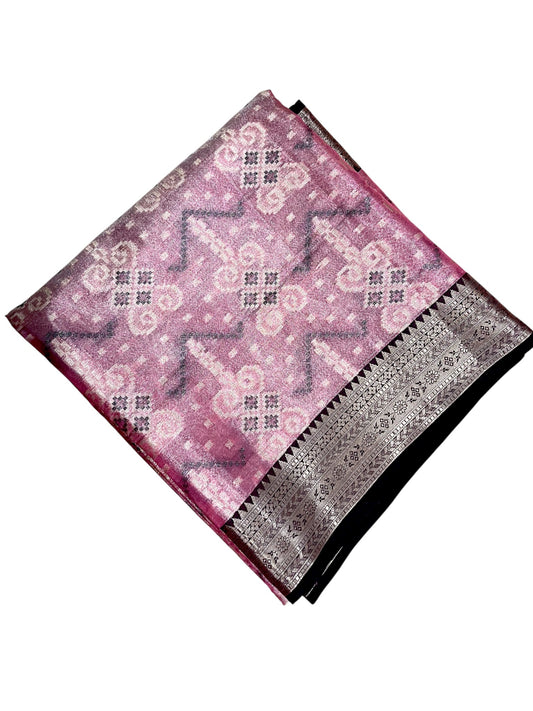 Southloom Semi Banarasi Katan Tissue Saree with Woven Work on Body and Borders