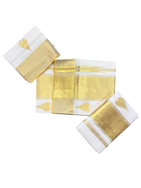 Southloom Super Premium Balaramapuram Handloom Pure Cotton Unakkupaavu Wedding Pudava Set Mundu With Big Aalila Woven Designs And Kasavu Lines Across Body