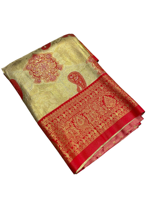 Southloom Semi Silk Saree with Woven Work on Body and Borders