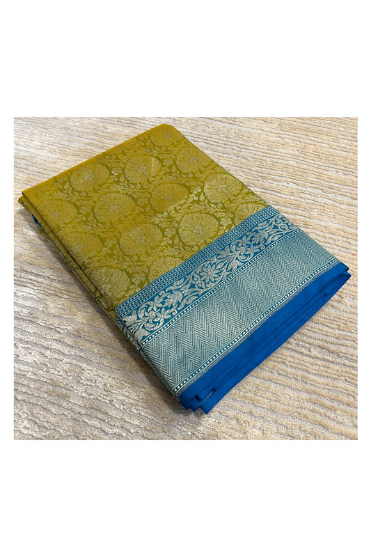 Southloom Banarasi Silk Saree with Woven Work in Green And Blue