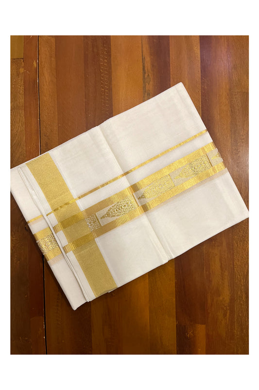 Southloom Premium Handloom Cotton Mundu with Kasavu Woven Design Border (Onam 2024 Collection)