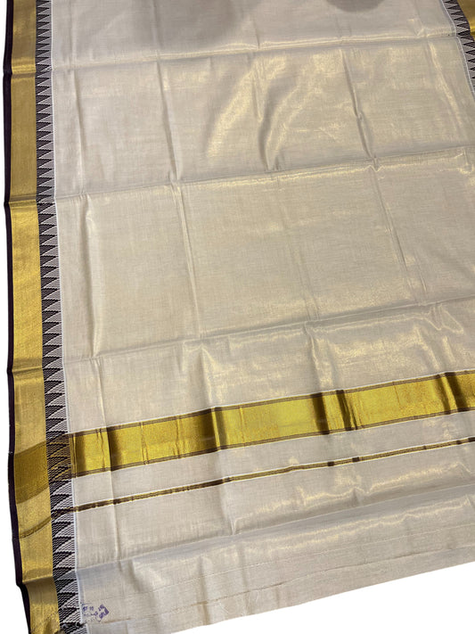 Southloom Kerala Tissue Kasavu Saree with Black boarder