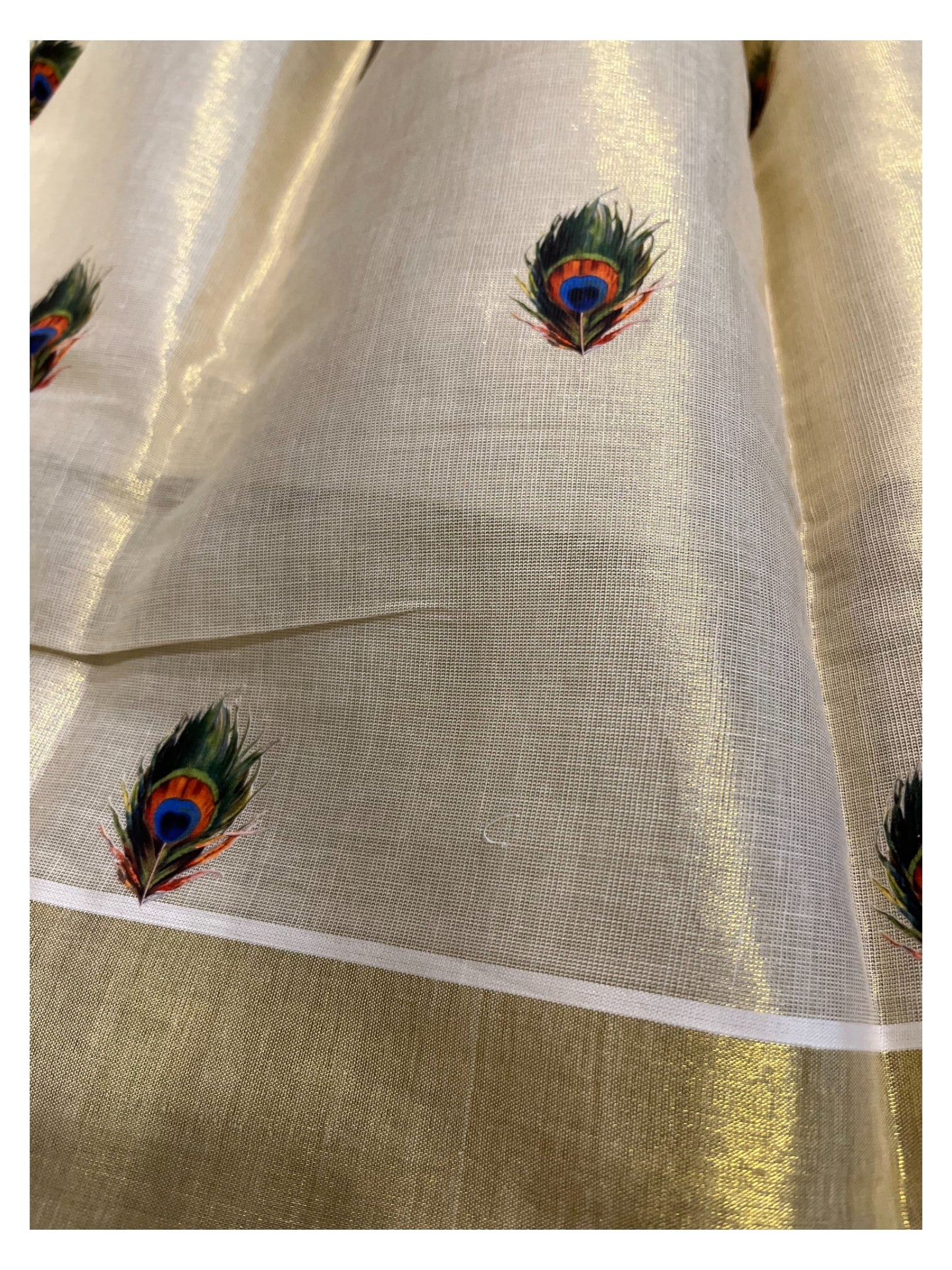 Southloom Kerala Tissue Kasavu Pavada Blouse  for Kids