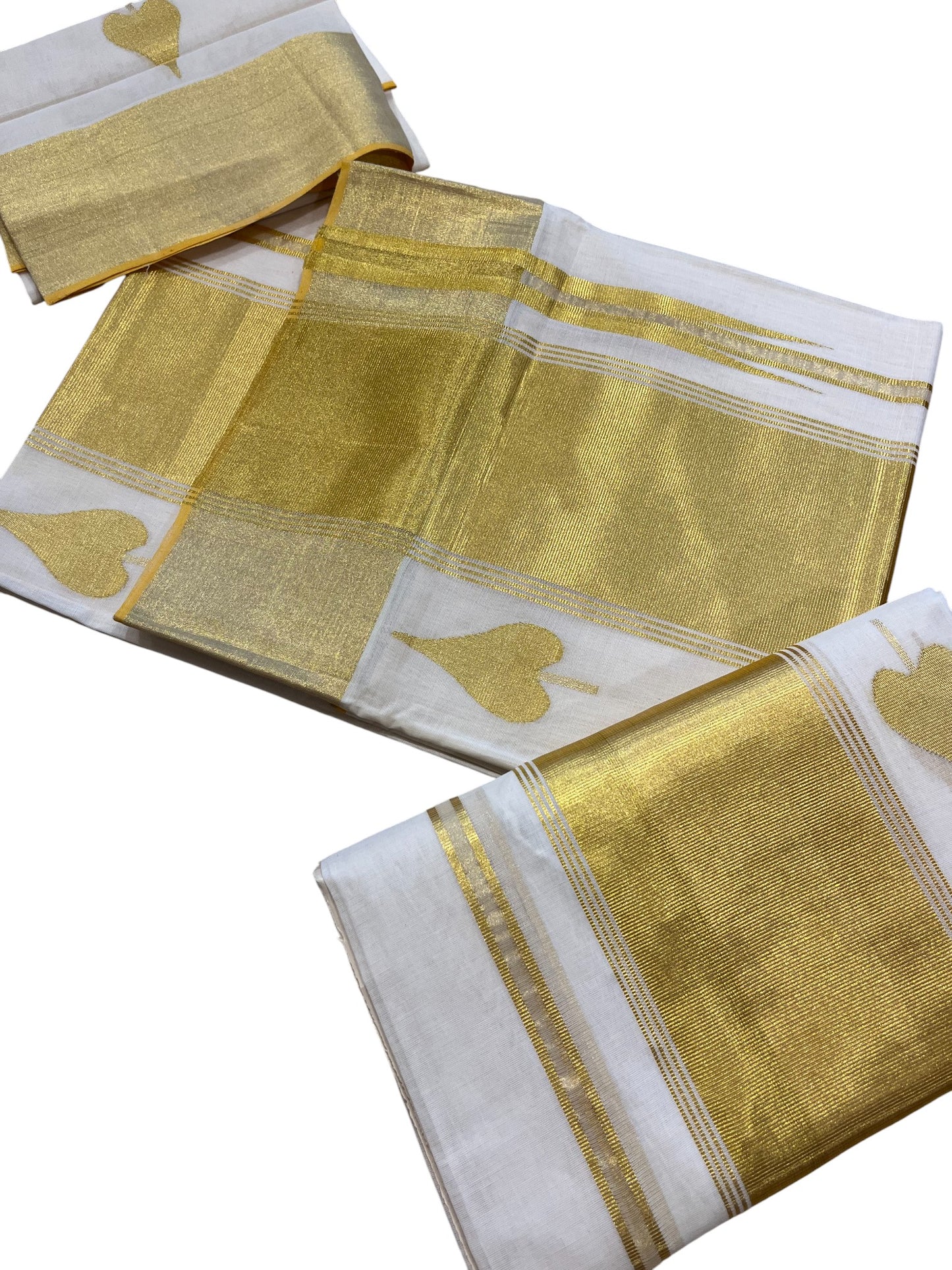 Southloom Super Premium Balaramapuram Handloom Pure Cotton Unakkupaavu Wedding Pudava Set Mundu With Big Aalila Woven Designs And Kasavu Lines Across Body