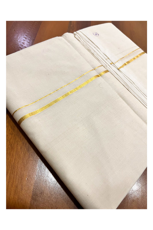 Southloom Premium Balaramapuram Unakkupaavu Handloom Narrow Kasavu Mundu (South Indian Kerala Dhoti)