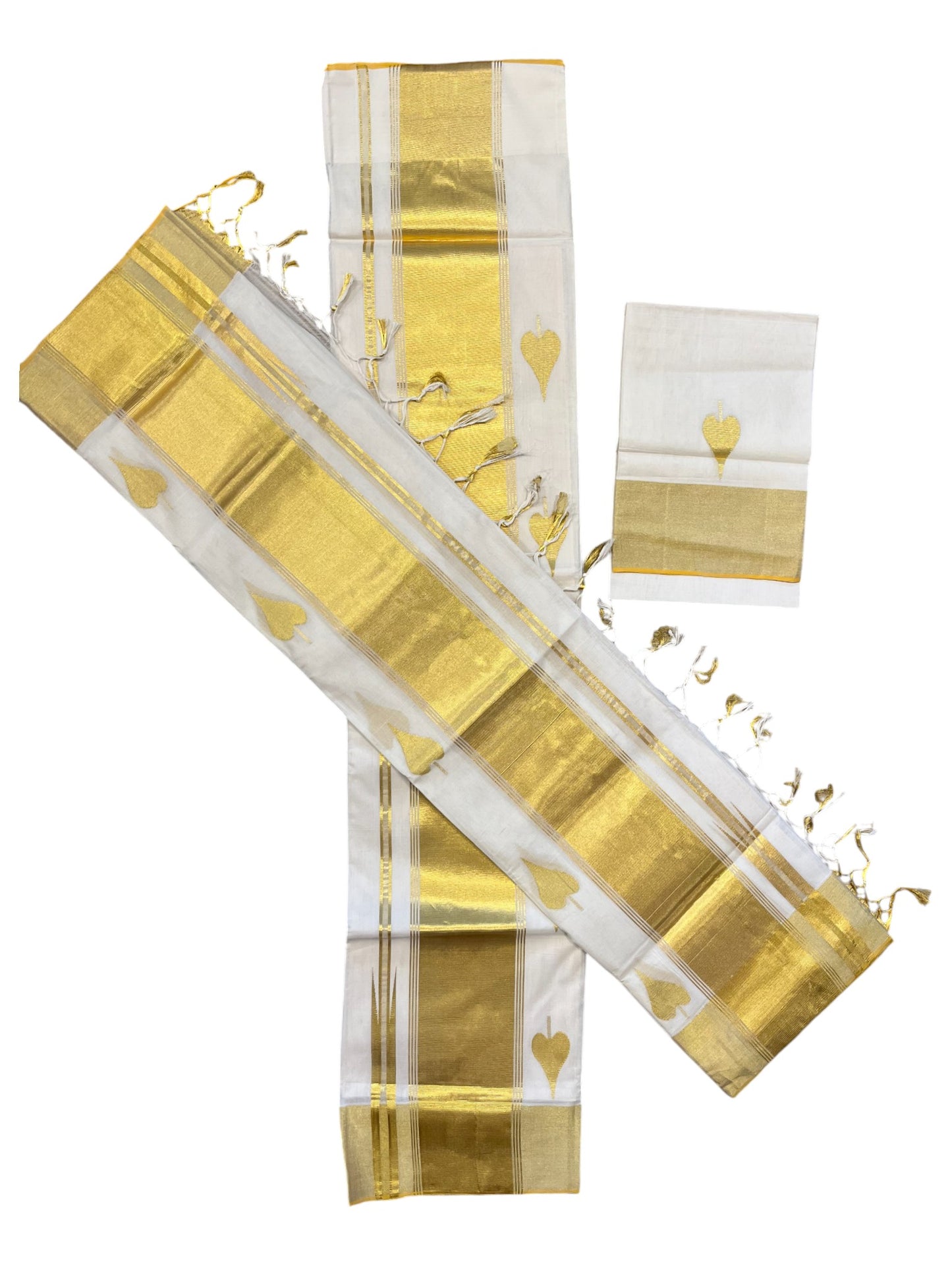 Southloom Super Premium Balaramapuram Handloom Pure Cotton Unakkupaavu Wedding Pudava Set Mundu With Big Aalila Woven Designs And Kasavu Lines Across Body