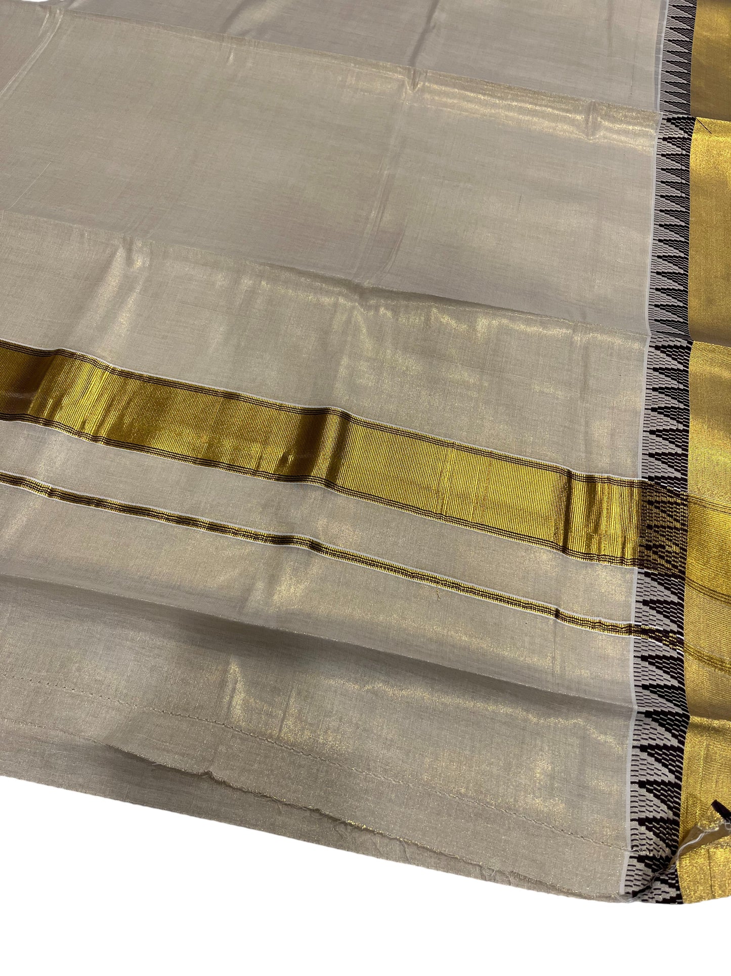 Southloom Kerala Tissue Kasavu Saree with Black boarder