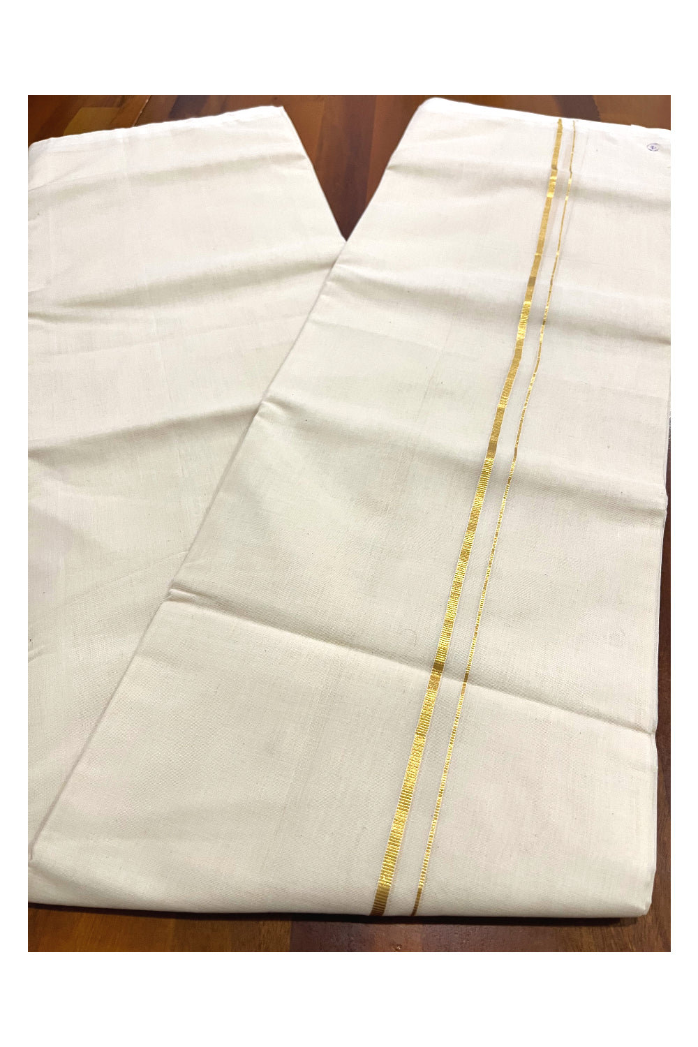 Southloom Premium Balaramapuram Unakkupaavu Handloom Narrow Kasavu Mundu (South Indian Kerala Dhoti)