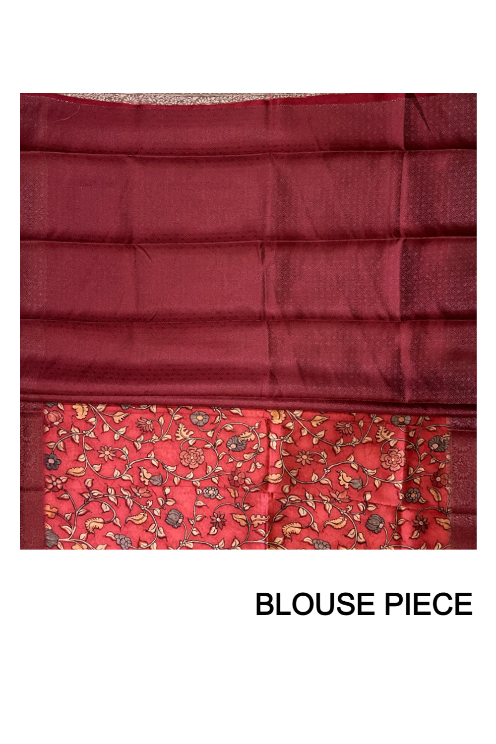 Southloom Semi Tussar Red Floral Designer Saree