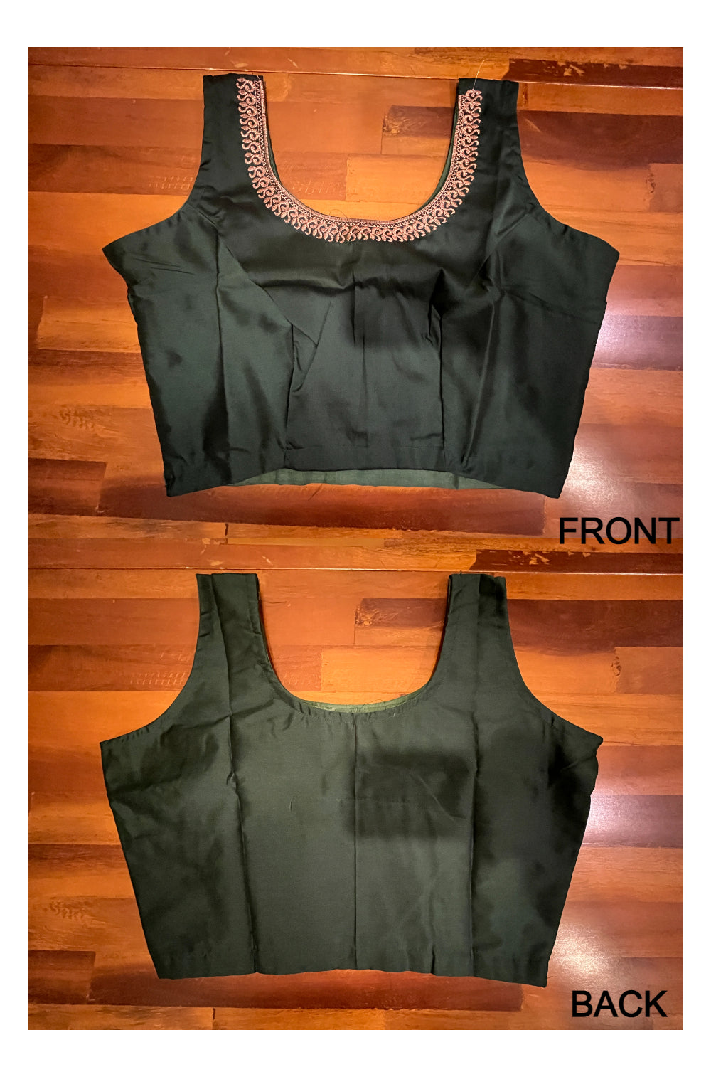 Southloom Semi Silk Dark Green Ready Made Blouse