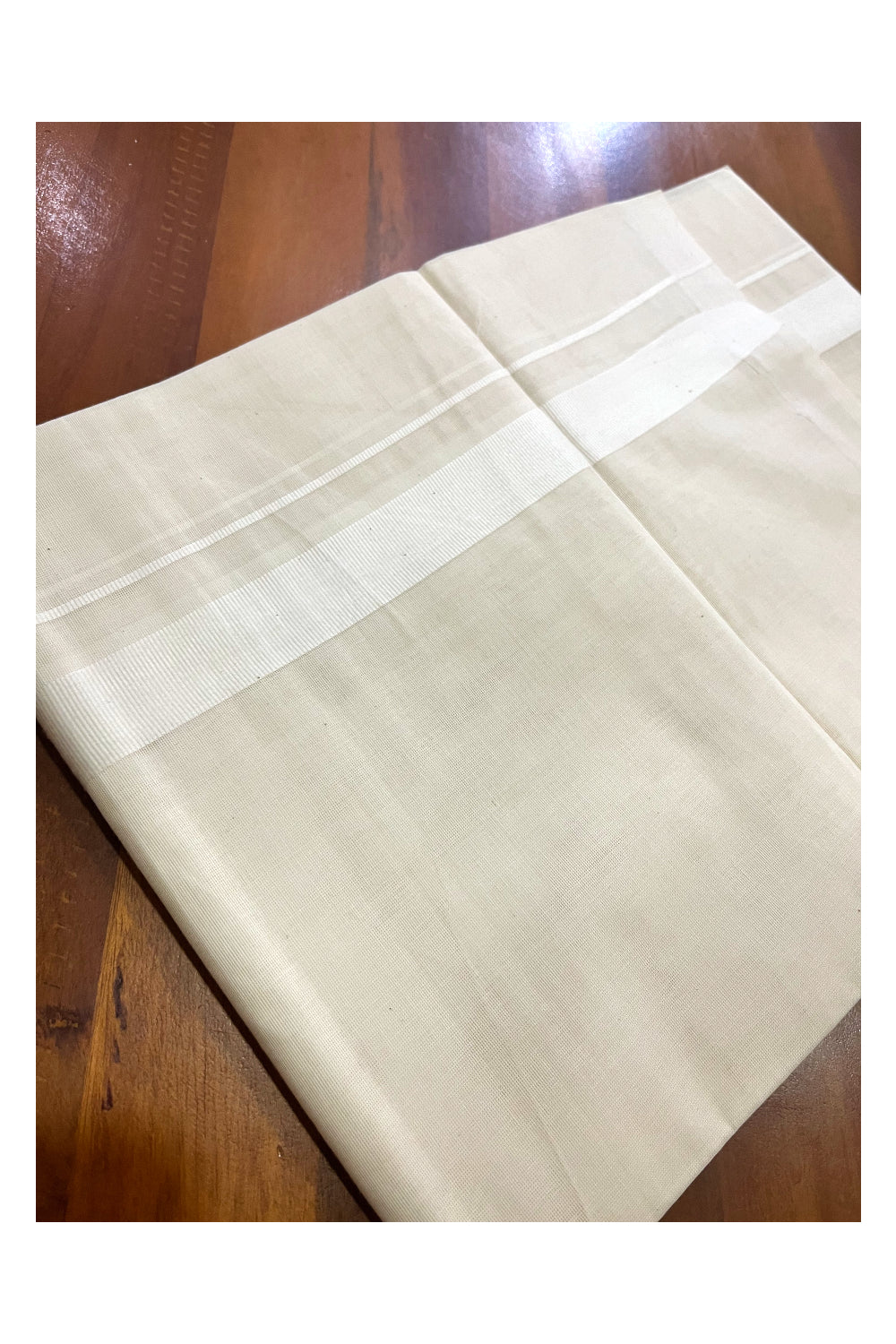 Kerala Pure Cotton Double Mundu with White Border