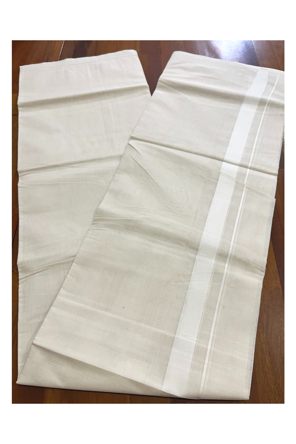 Kerala Pure Cotton Double Mundu with White Border