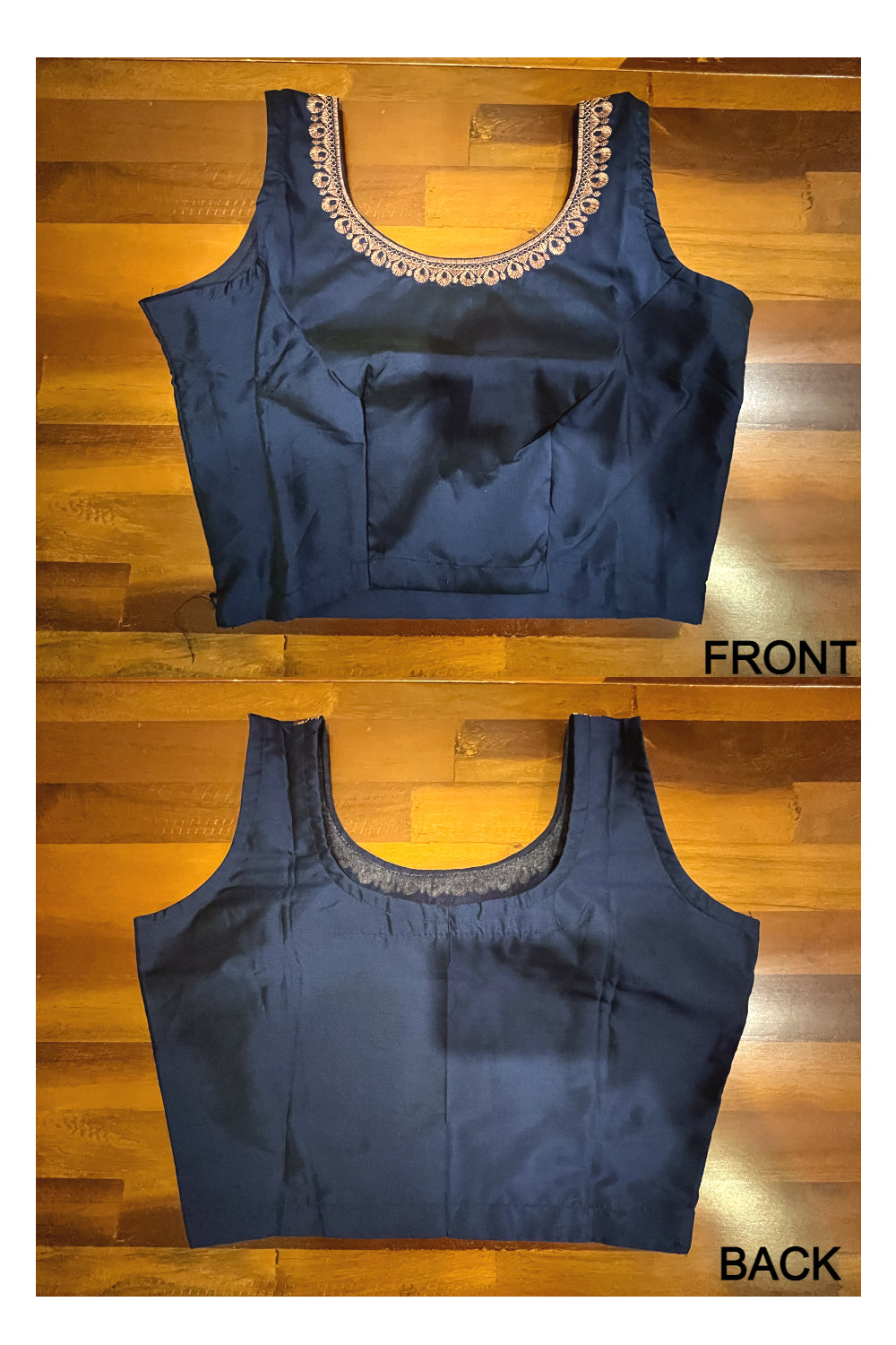 Southloom Semi Silk Navy Blue Ready Made Blouse