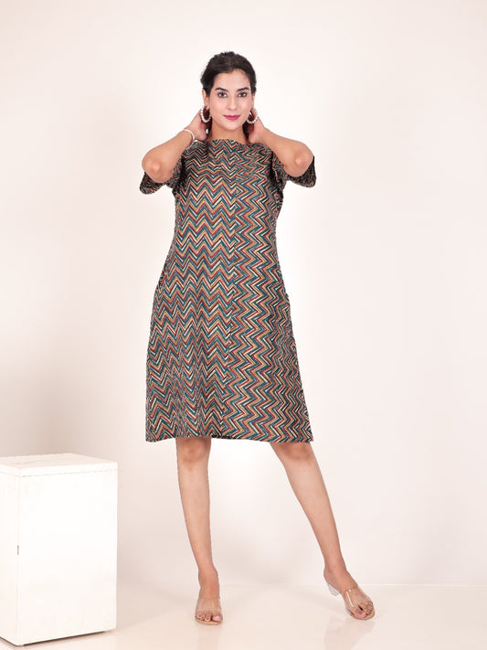 Southloom Jaipur Cotton Hand Block Printed Dress