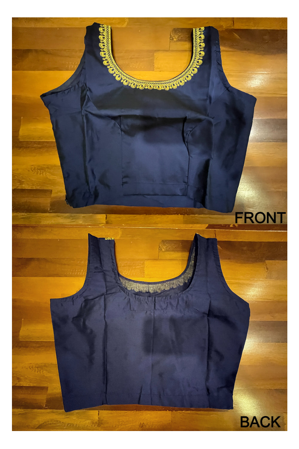 Southloom Semi Silk Navy Blue Ready Made Blouse