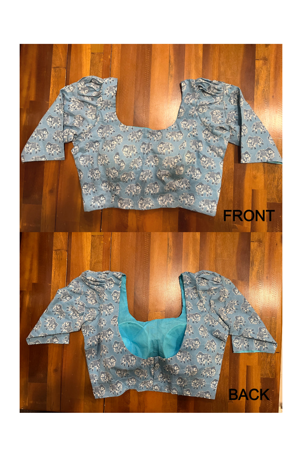 Southloom Blue Printed Ready Made Blouse