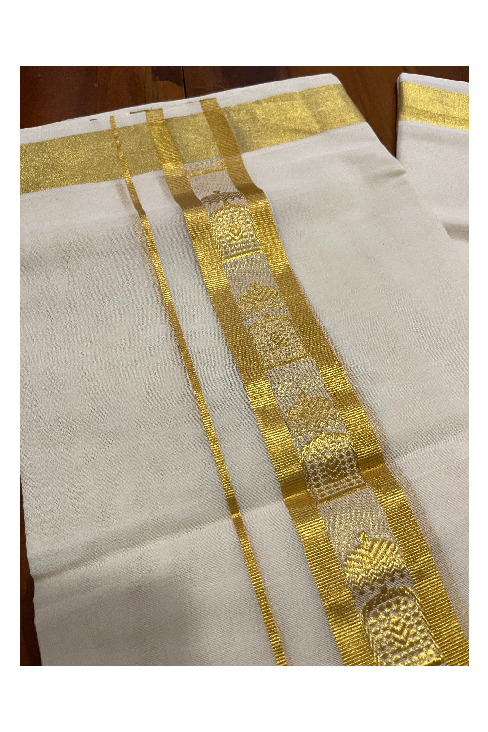 Southloom Premium Handloom Cotton Mundu with Kasavu Woven Border (Onam Mundu 2023)