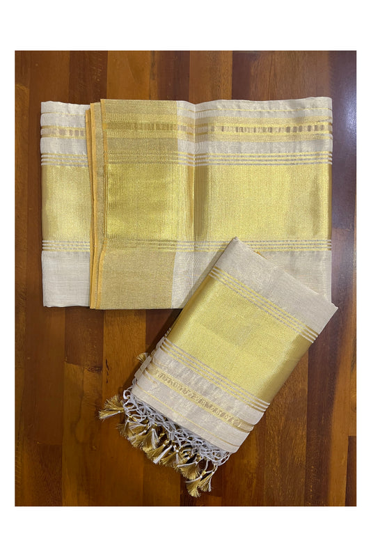 Southloom Super Premium Balaramapuram Handloom Tissue Unakkupaavu Wedding Pudava Set Mundu 2.80 Mtrs (with Matching Blouse Piece)