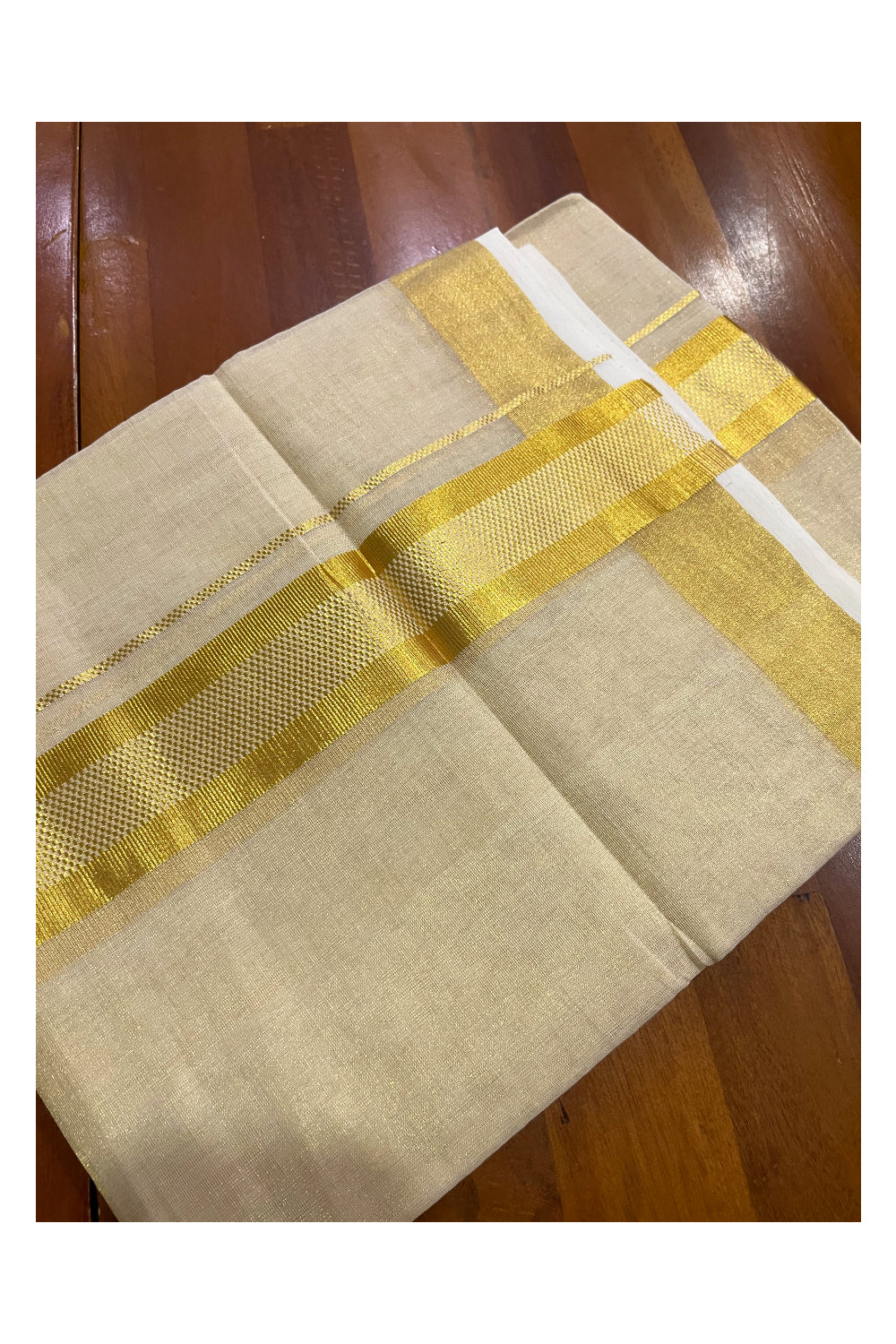 Southloom Premium Handloom Tissue Mundu with Kasavu Woven Border (Onam Mundu 2023)