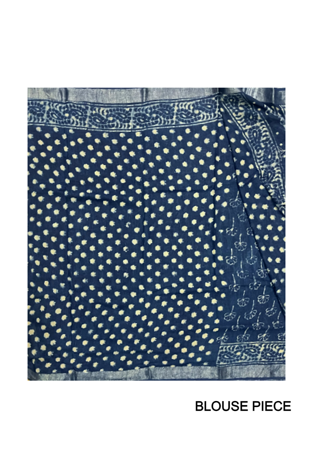 Southloom Designer Printed Blue Linen Saree