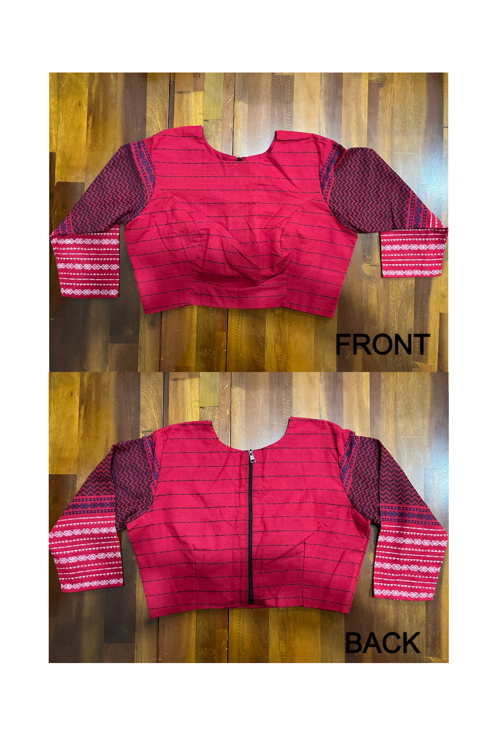 Southloom Red Lines Design Ready Made Blouse