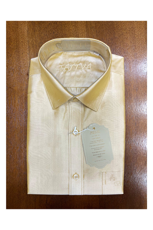 Southloom Pure Silk Beige Solid Shirt