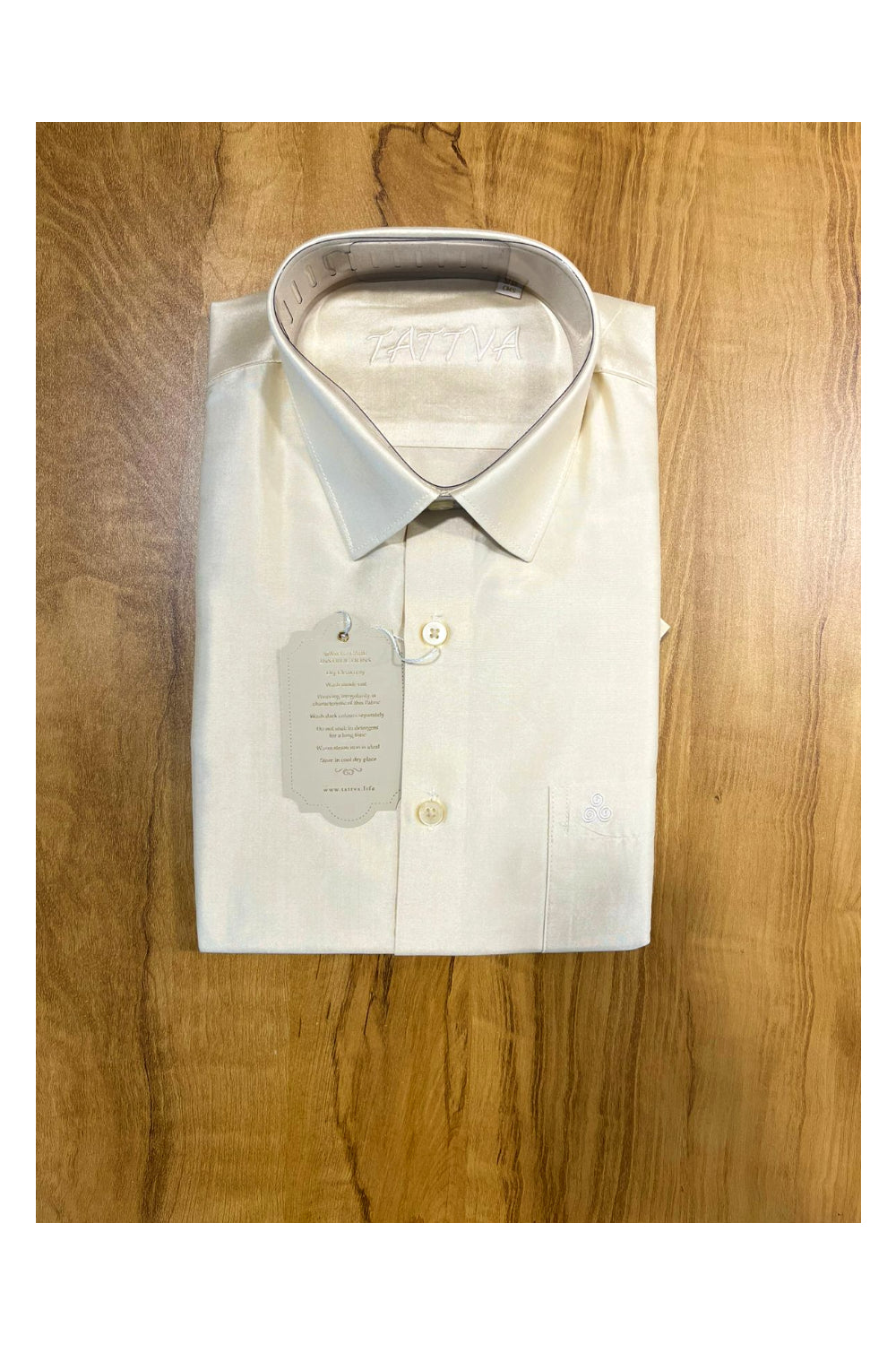 Southloom Pure Silk Off White Solid Shirt