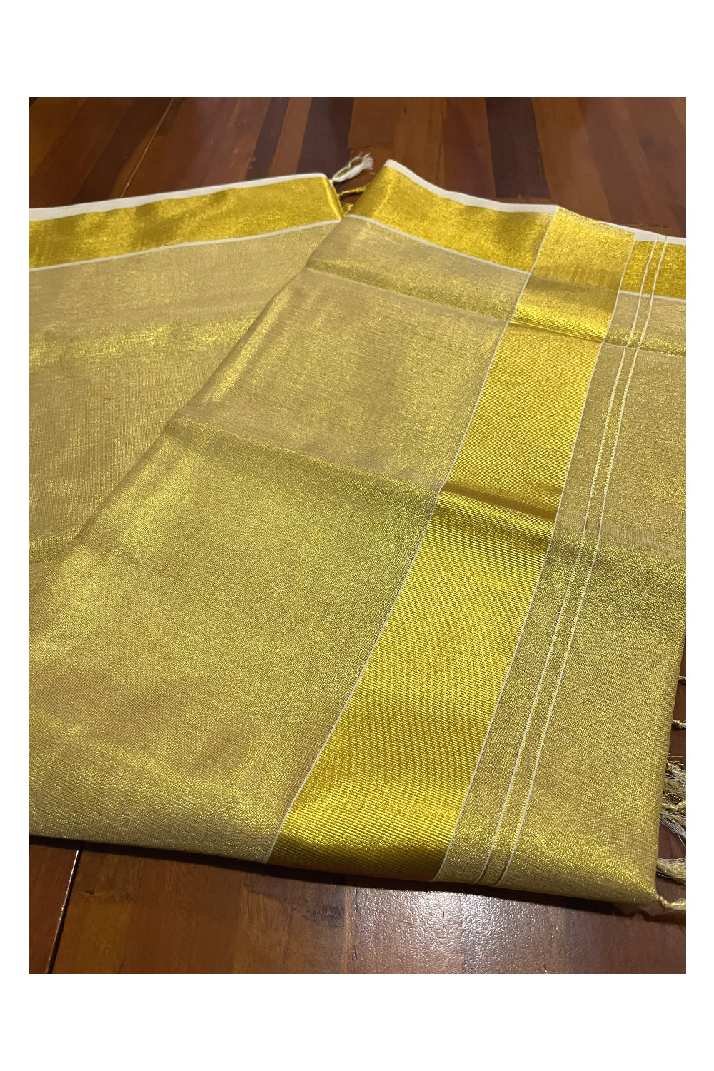 Kerala Plain Full Kasavu Kasavu Saree with 3 Inch Border