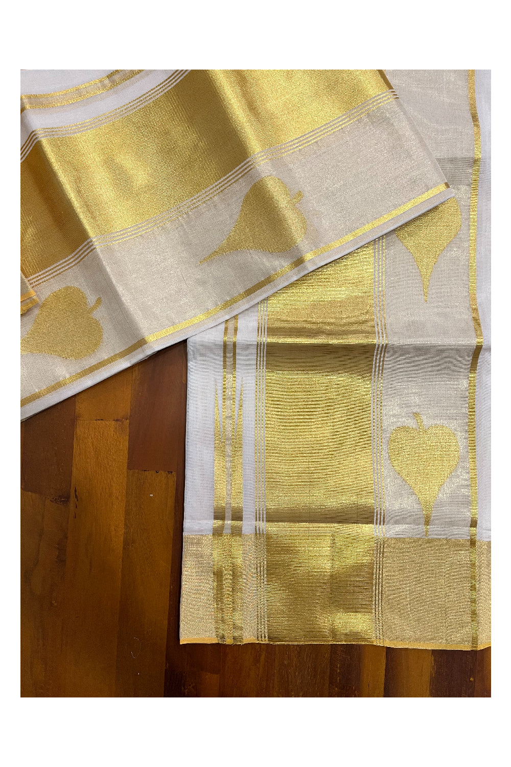 Southloom Super Premium Balaramapuram Handloom Pure Cotton Unakkupaavu Wedding Pudava Set Mundu with Big Aalila Woven Designs 2.80 Mtrs