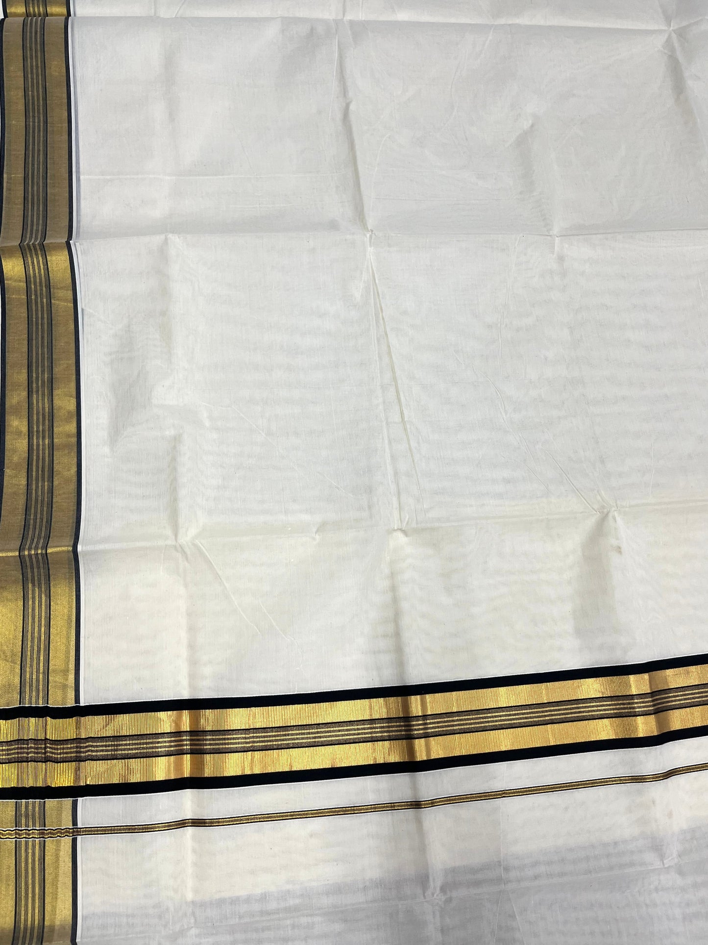 Southloom Kerala Cotton Kasavu Saree with Black Border