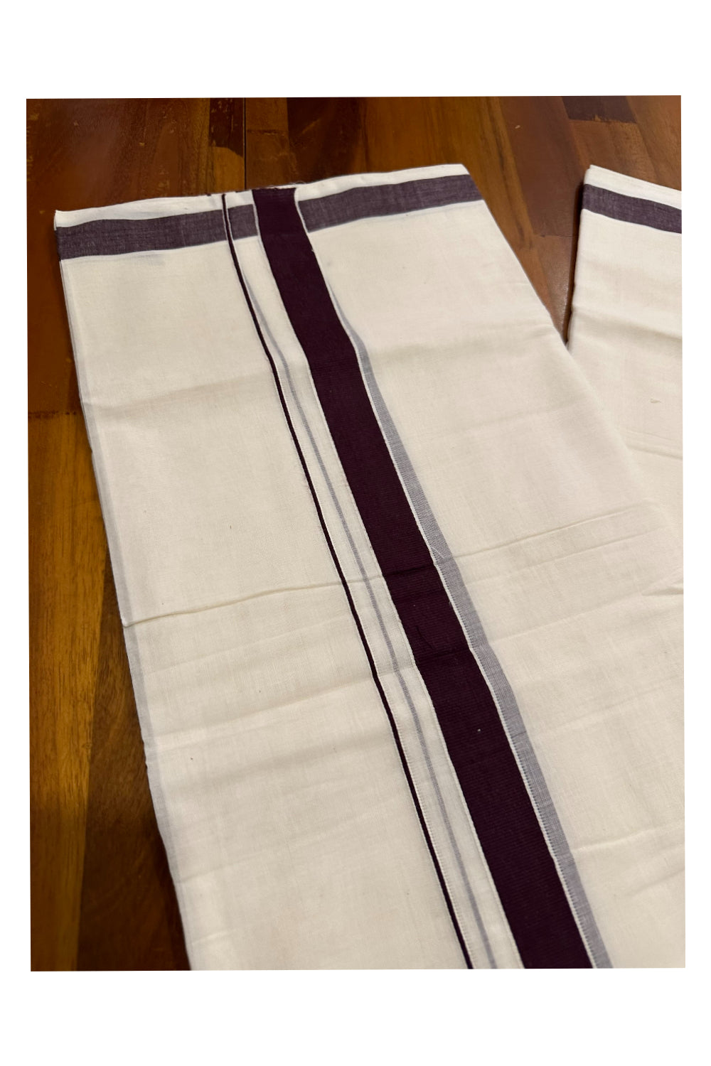 Southloom Premium Handloom Mundu with Brown Kara (Onam Mundu 2023)