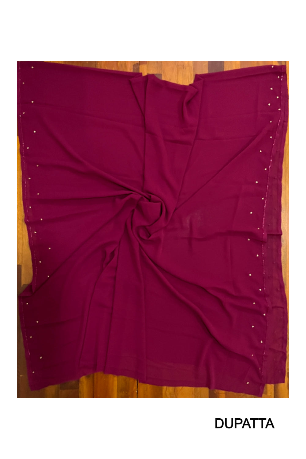 Southloom™ Georgette Churidar Salwar Suit Material in Maroon with Bead Works