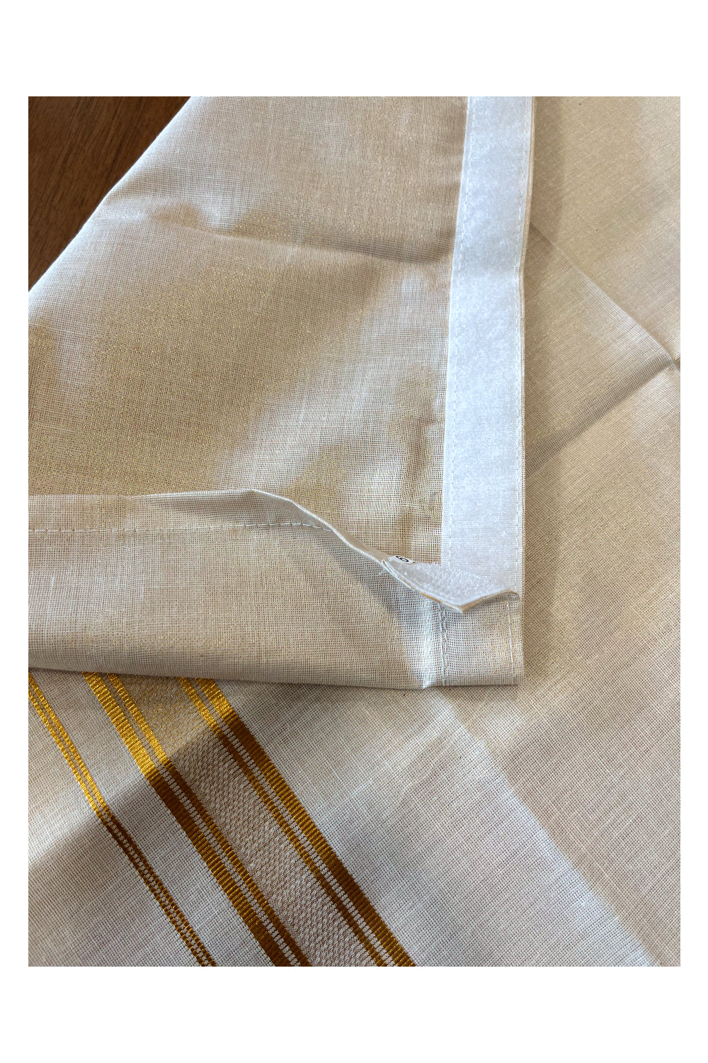 Southloom Kid's Tissue Velcro Mundu with Kasavu Kara Age 1 - 10 (South Indian Kerala Dhoti)