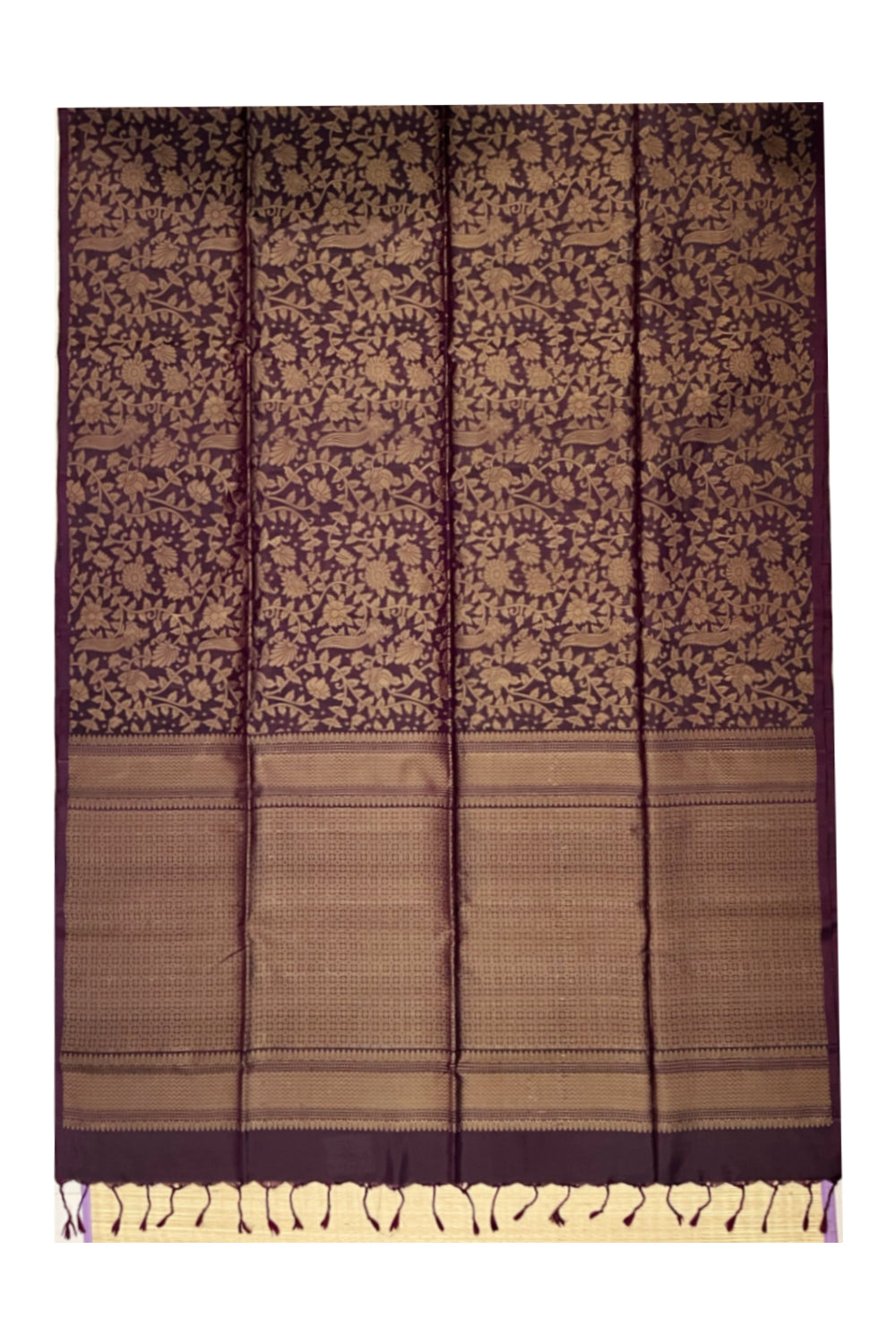 Southloom Pure Handloom Bridal Kanchipuram Silk Saree with Korvai Work