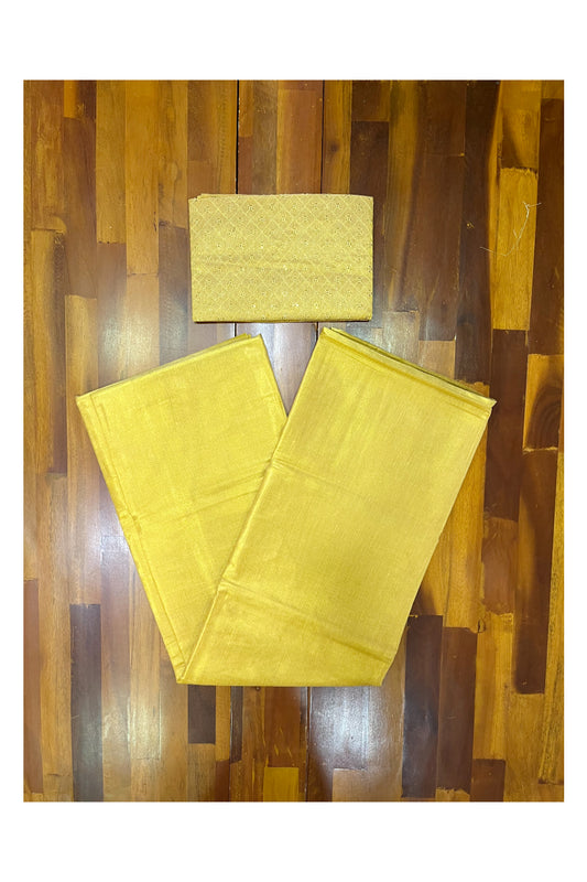 Southloom Semi Silk Yellow Tissue Saree With Embroidary Blouse Piece