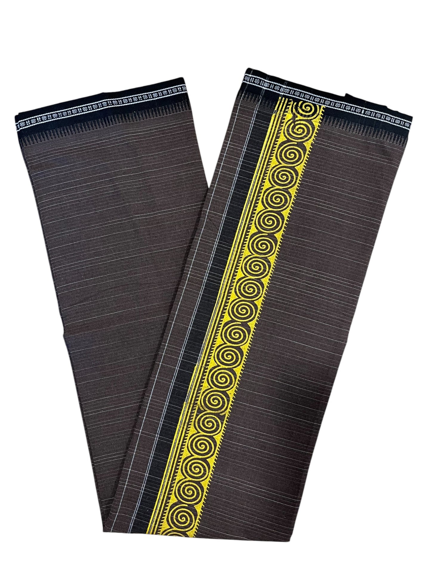 Southloom Brown Printed Single Mundu / Otta Mundu / Lungi (South Indian Kerala Dhoti)