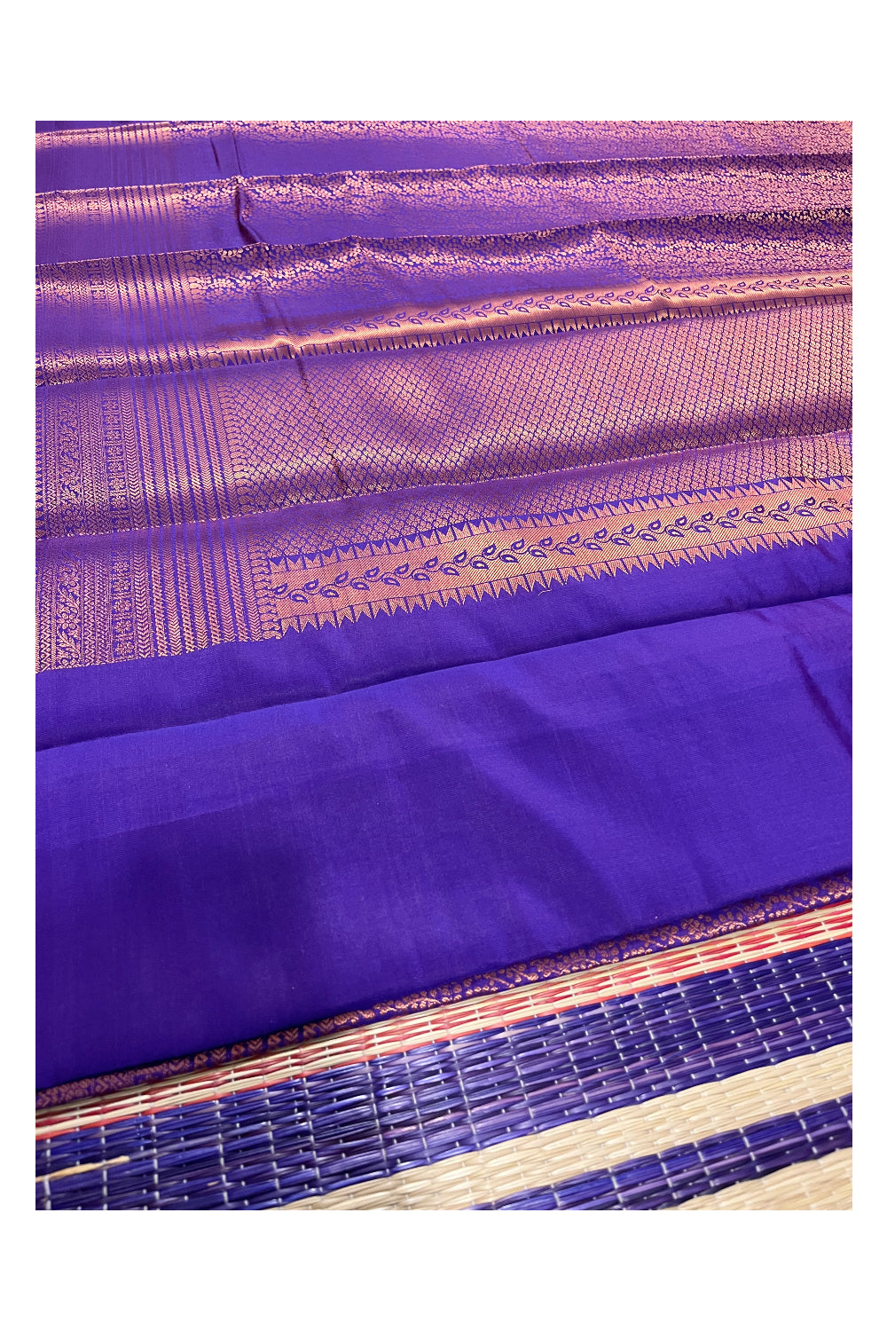 Southloom Premium Semi Silk Zari Work Brocade Saree in Bridal Violet with Matching Pallu (Kanchipuram Pattu Saree)