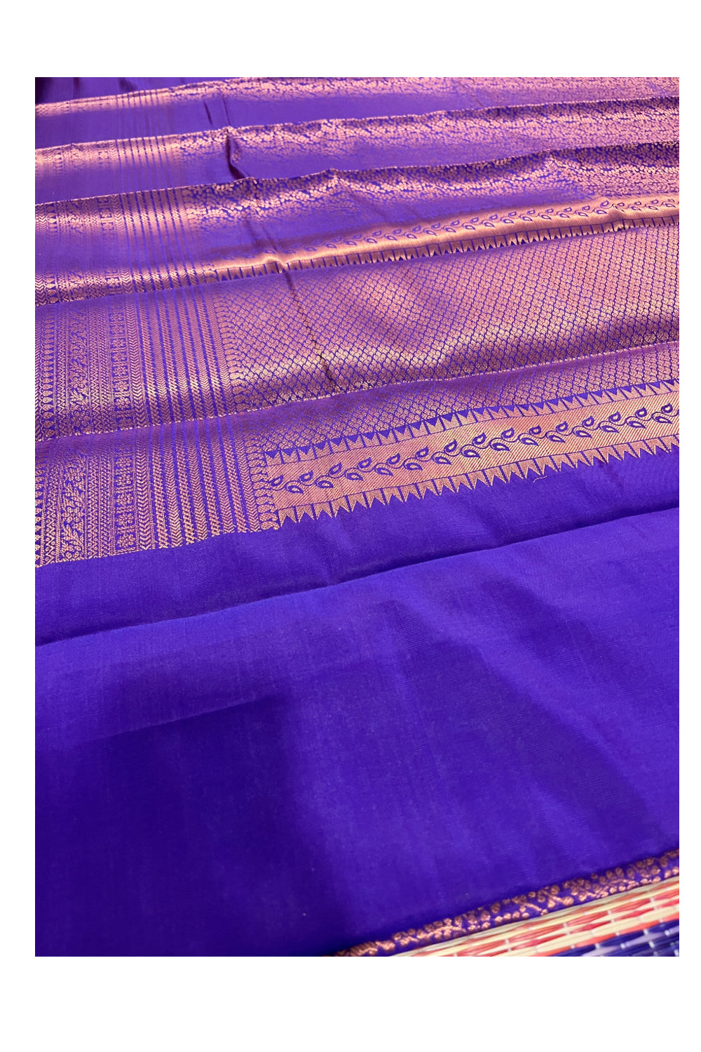 Southloom Premium Semi Silk Zari Work Brocade Saree in Bridal Violet with Matching Pallu (Kanchipuram Pattu Saree)