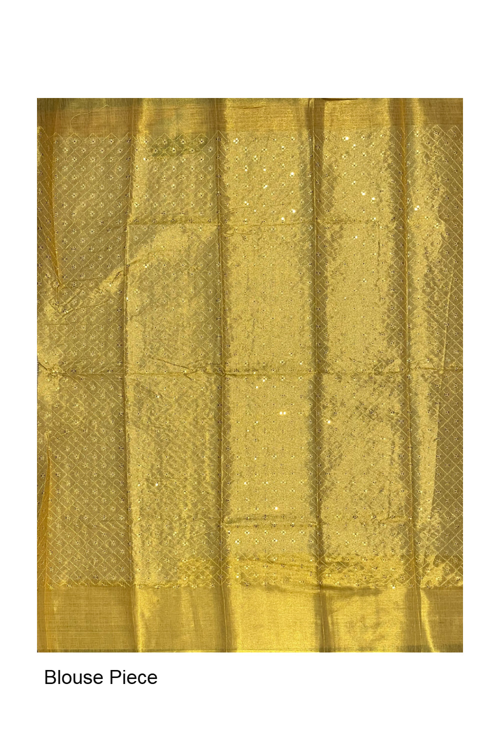 Southloom Semi Silk Yellow Tissue Saree With Embroidary Blouse Piece