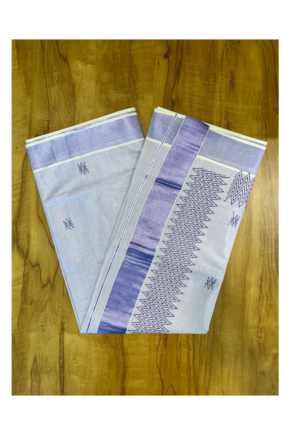 Southloom Kerala Lavender Tissue Saree with Sequence Work