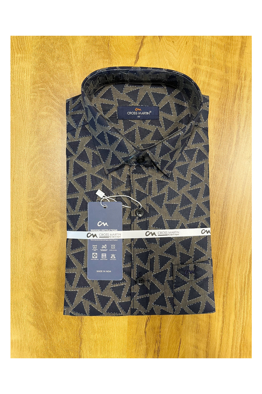 Pure Cotton Blue printed Shirt (40 FS)