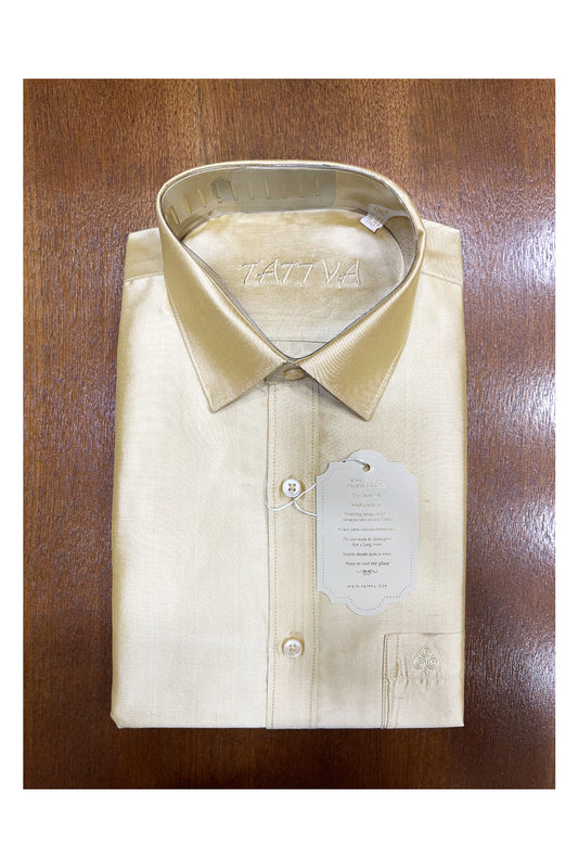 Southloom Pure Silk Light Brown Solid Shirt