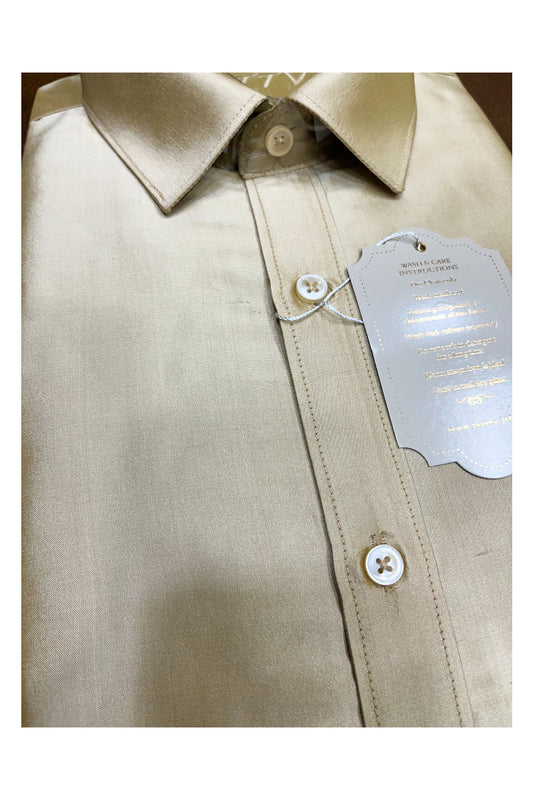 Southloom Pure Silk Light Brown Solid Shirt